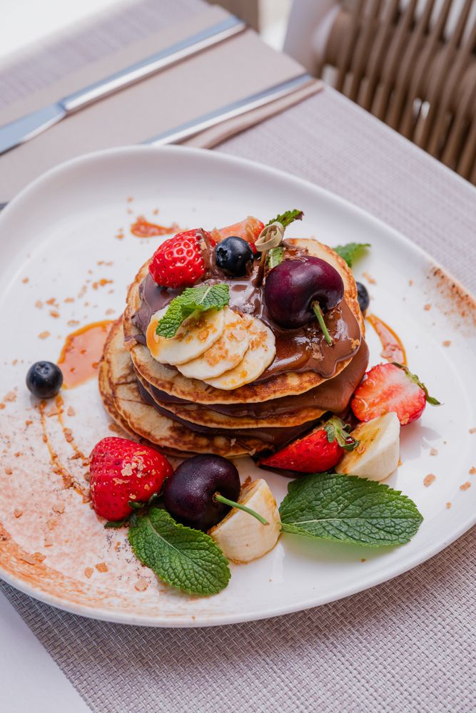 Tortitas con frutos rojos